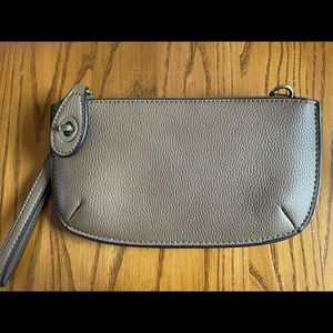 Joy Susan mini crossbody wristlet clutch brown